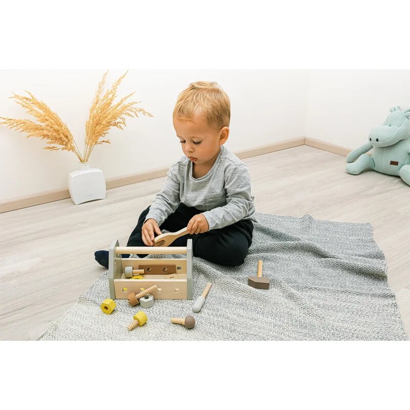 Zopa Wooden Tool Box sada nářadí Blue 14 ks